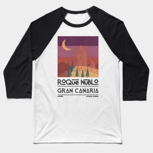 Roque Nublo, Gran Canaria, Spain Retro Travel Baseball T-Shirt